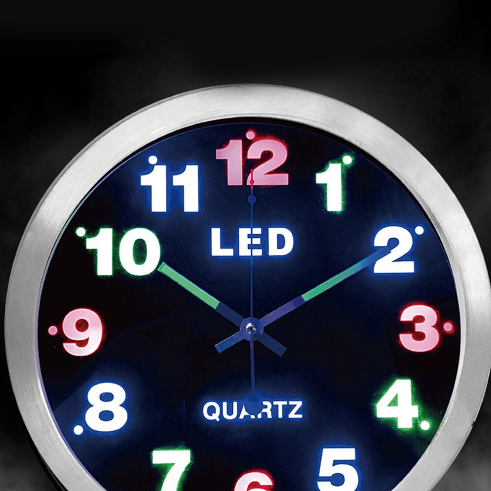 1pc LED Wall Clock Metal Frame Clock Large Number Clock Time Display Device Room Arrangement without Battery