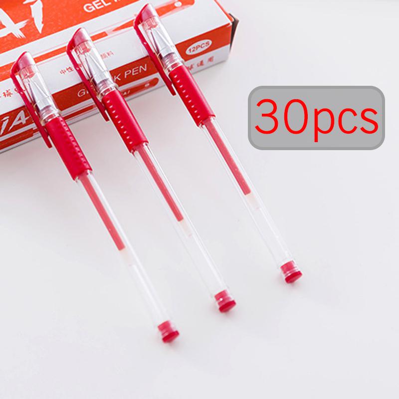 Jonvon Satone 30 pcs Verkoop 0.5mm Neutrale Pen Handtekening Gel Pen Europese Standaard Kantoor Pennen Kawaii Briefpapier School gereedschap: 30pcs red