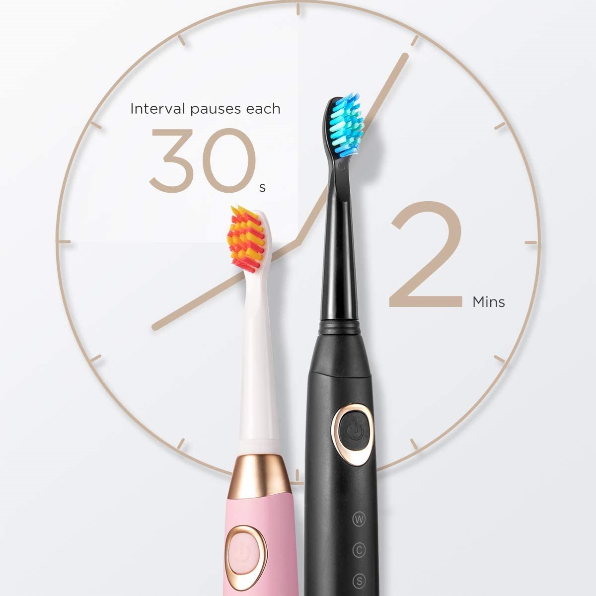 Fairywill – Brosses à dents électriques Sonic pour adultes et enfants,appareil de blanchiment rechargeable avec minuterie intelligente et 10 têtes de rechange, 5 modes de nettoyage,