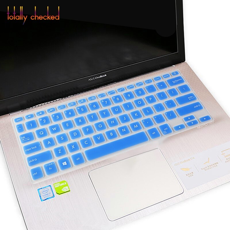 Laptop Keyboard Cover - Ultra-thin Silicone Skin for Asus Vivobook 14 X420 Series - Waterproof & Dustproof: Blue