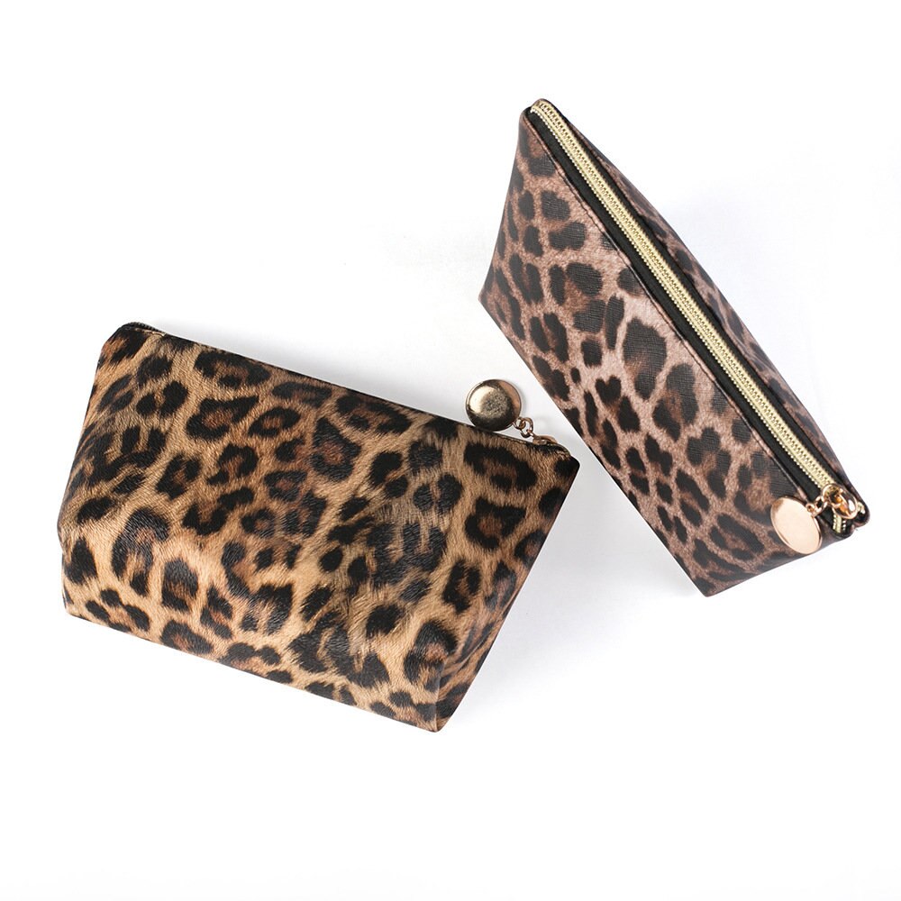 Material de oficina para escuela, , estuche para lápices de leopardo, bolsa de cosméticos Kawaii de PU, caja de lápices de arte portátil, almacenamiento de papelería