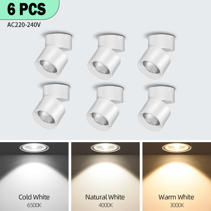 LED Faltbare Scheinwerfer Decke Lampe Downlight 110V 220V Scheinwerfer Unten Wohnkultur Lampe Wohnzimmer Schlafzimmer Beleuchtung leuchte: Blau / 4w / Schwarz