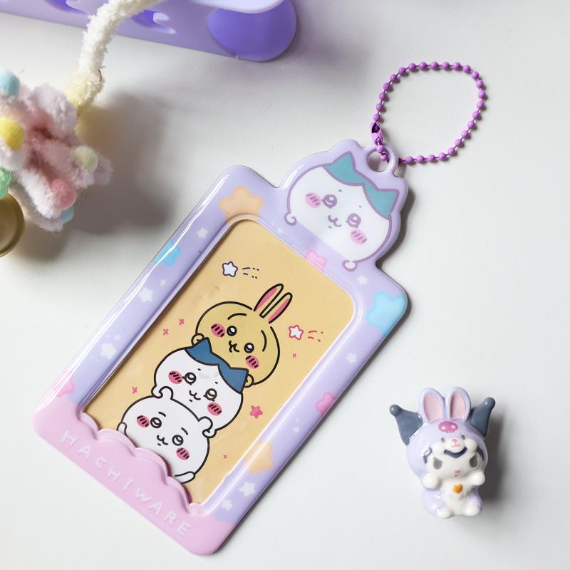 Kawaii Chikawas Hachiware Usagi 3 pulgadas foto tarjetero cubierta de tarjeta identificación de crédito tarjeta bancaria álbum foto carpeta titular llavero