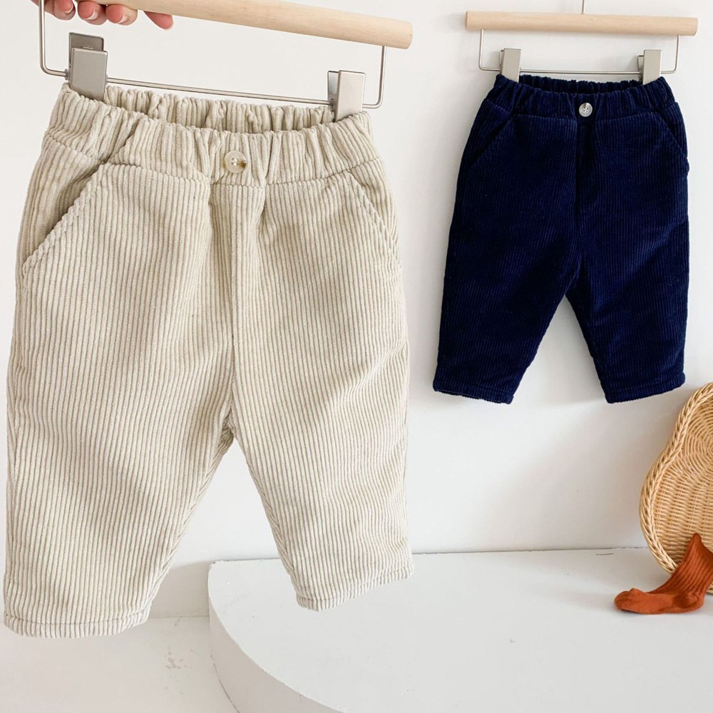 Casual warme winter baby jongens corduroy broek kinderen baby's fluwelen dikke broeken kinderen lange broek outfits  s11823