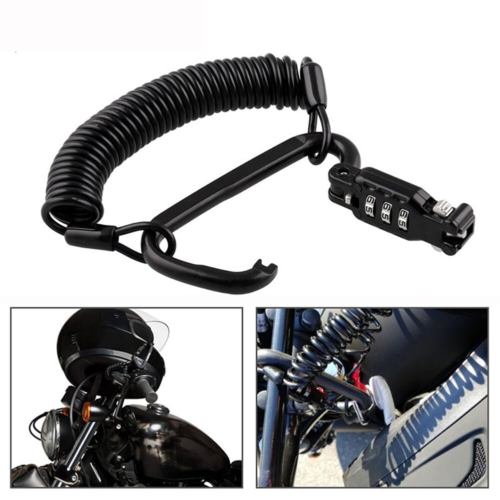 Anti Diebstahl Schutz Frühling Kabel Sicherheit Fahrrad Multifunktions Motorrad Helm Lock Digit Kombination Karabiner Zubehör