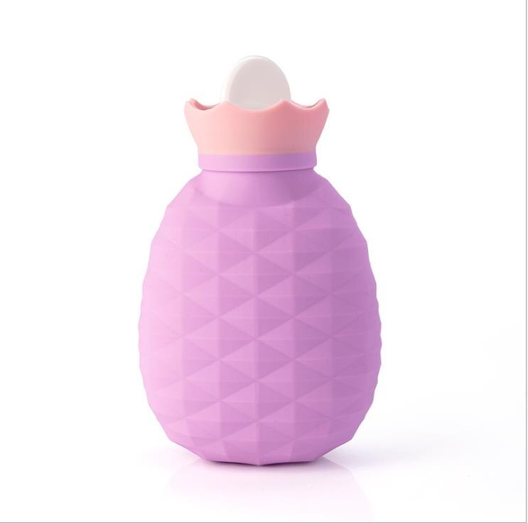200Ml Multi-Functionele Ananas Vorm Warmwaterkruik Explosieveilige Koud Of Warm Siliconen Hand Flessen Kids zand Speelgoed: Paars