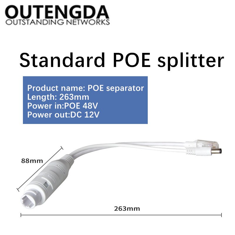 Separador poe de isolamento à prova d&#39; água padrão 802.3af 48v a 12v: Azul