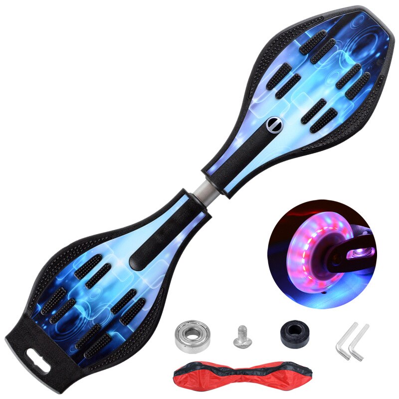 Snake board-ruedas intermitentes para adultos, 88cm, 35 pulgadas, para principiantes, deslizantes al aire libre, 2 ruedas, de aleación de aluminio: A5 flash wheels