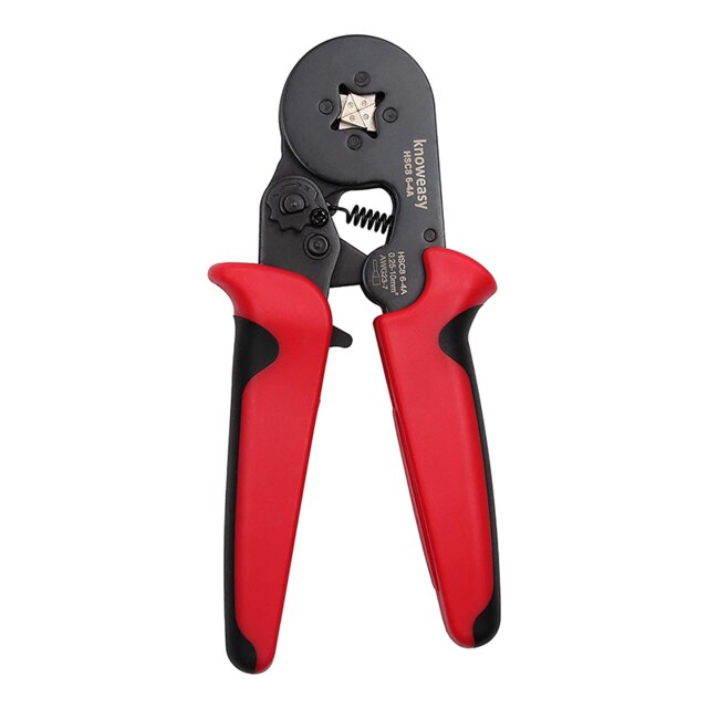 Ferrule crimping tool kit-ferrule crimper tang awg 28-7 (0.08-10 mm²) w / 1200 pcs wire ferrules crimp wire ender terminaler: Hsc 8 6-4a rød