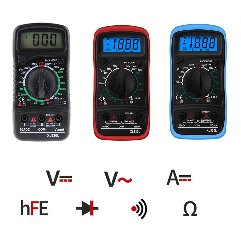 Electrical Tester Volt Amp Ohm Meter Diode Transistor Digital Multimeter Pocket
