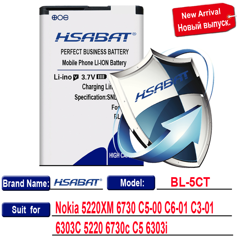 HSABAT Battery for Nokia BL-4B BL-4D BL-4C BL-4CT BL-4U BL-5B BL-5BT BL-5C BL-5CT BL-5J BP-5M BP-6X BL-6Q BLC-2 BLD-3 BLB-2: BL-5CT
