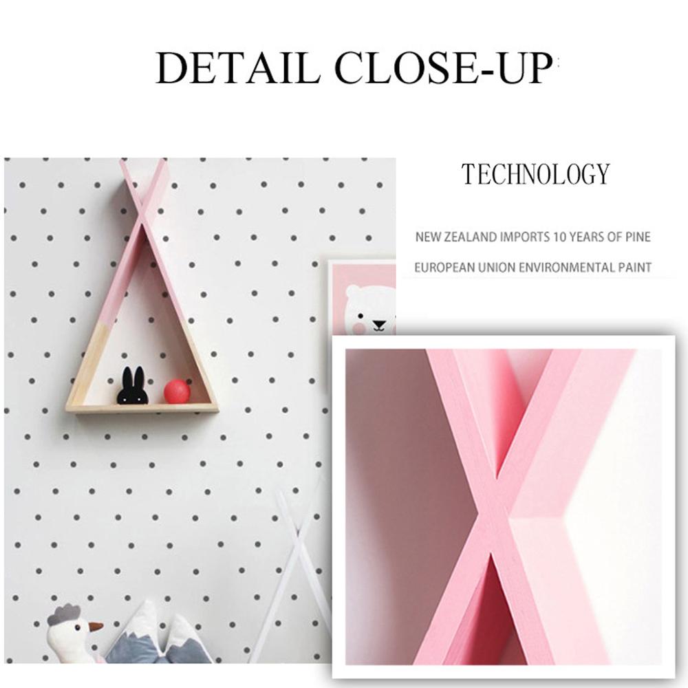 1PC X Triangle Wooden Shelf Home Wall Decorative Shelf For Kids Boy Girls Room Decorations Living Room Wall Decor Wooden Shelf