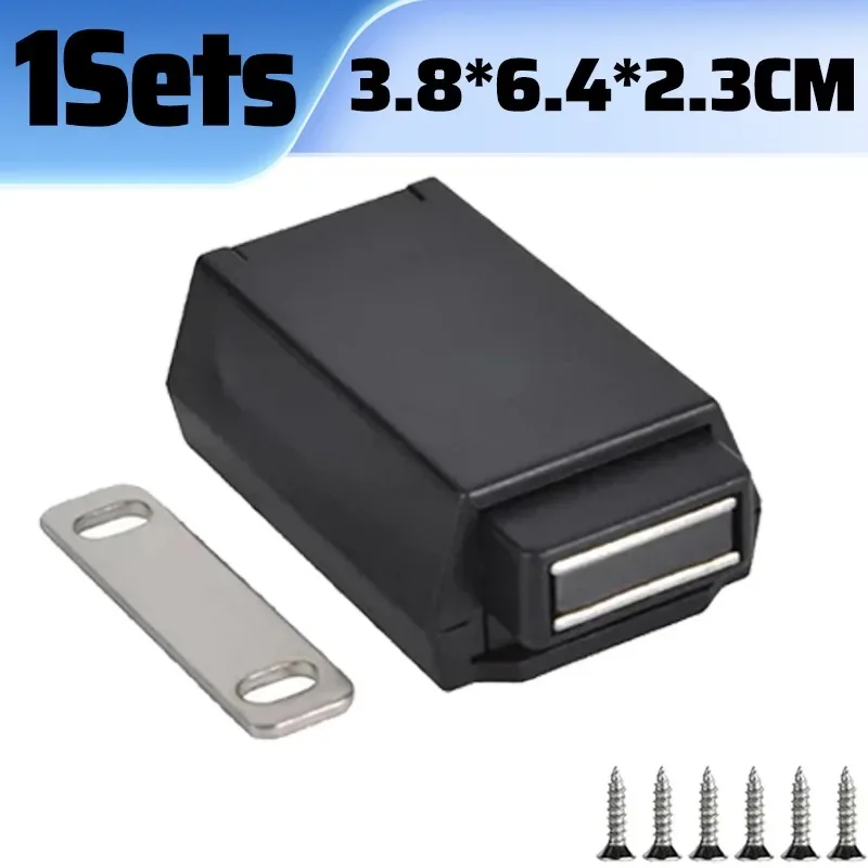 1/4set Magneet Kastdeur Uitsmijter Garderobe Vangsten Meubeldeur Stopt Zware Push Onzichtbare Lade Magneet Lock hardware: nikkel