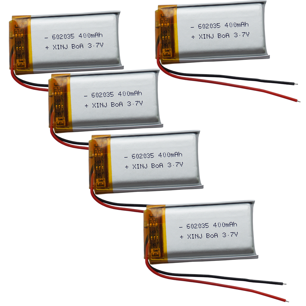 Akumulator litowo-polimerowy 3,7 V 400 mAh 1,48 Wh 602035 Li-ion do głośnika Bluetooth MP4 LED Light Rejestrator jazdy DashCam: Czerwony