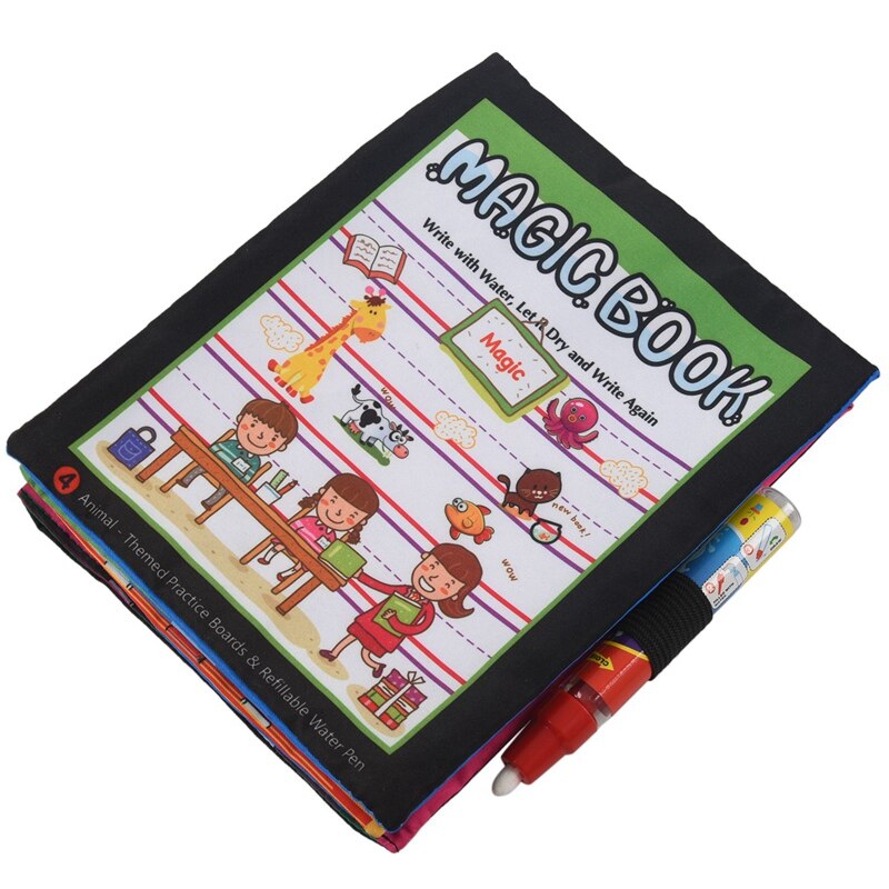 Zauberhaftes wasserzeichenbuch, malbuch mit magischem stift zum kritzeln von tieren und mit aufhängbarer fotohalterung
