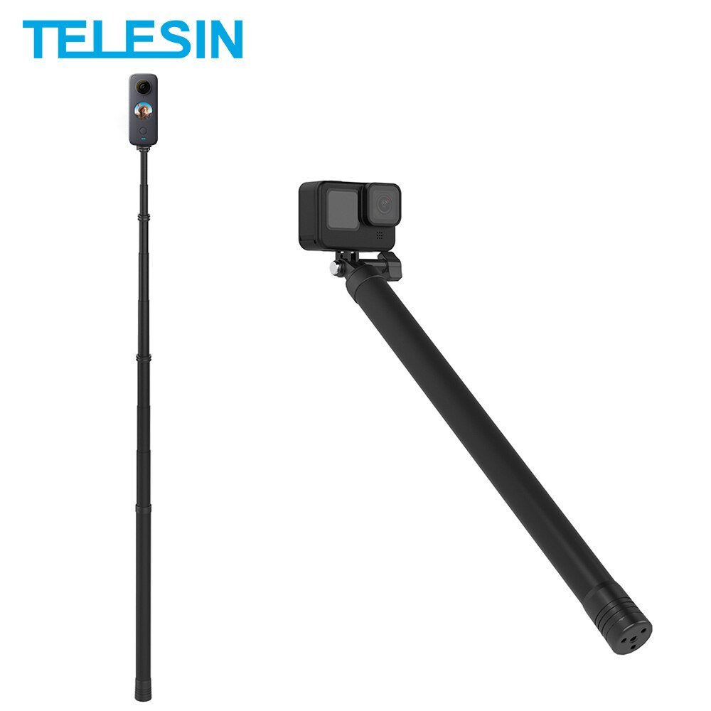 Telesin Ultra Lange 3M 2.7M 106 &#39;&#39;Selfie Stok Uitgebreide Monopod Carbon Fiber Voor Gopro Hero 10 9 8 7 6 5 Max Insta360 Osmo Action