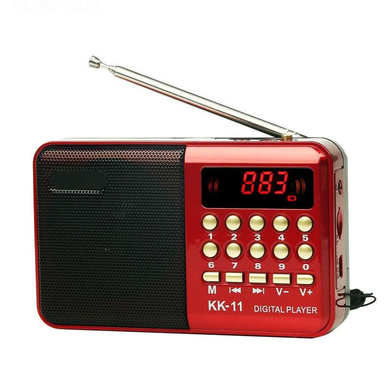 Mini Draagbare Radio Handheld Digitale Fm Usb Tf MP3 Player Speaker Oplaadbare