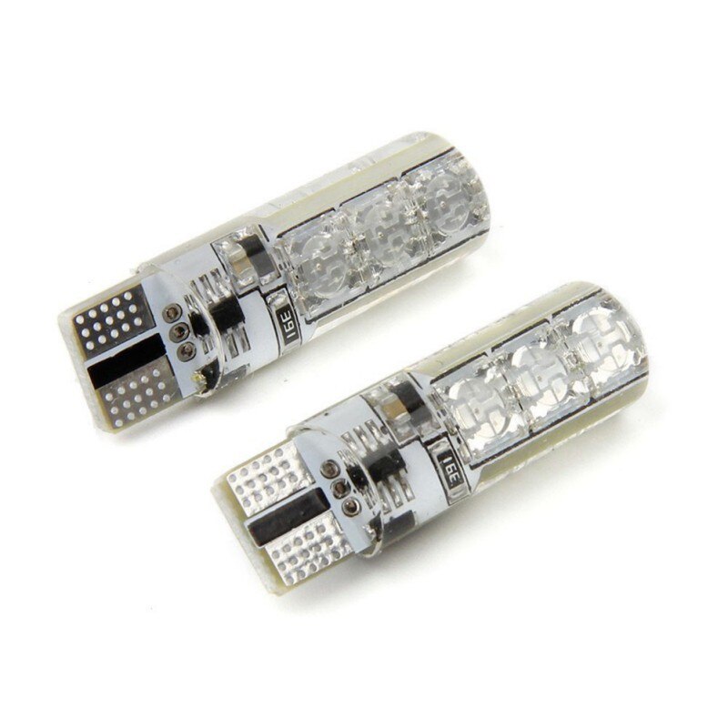 2PCS RGB T10 Led SMD Car Dome Reading Light Automobiles Wedge Lamp RGB LED Bulb With Remote Controller
