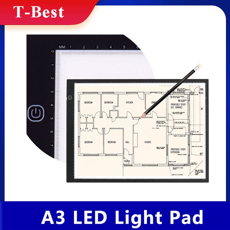 A3 LED Light Box Pad Tracer Graphic Tablet Tracing Drawing Board Copyboard Stepless Dimming for Sketching Calligraphy