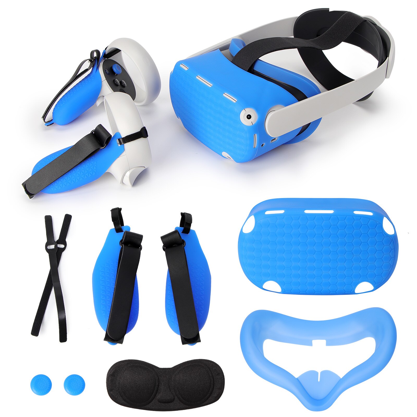 Oculus Quest 2 VR Protective Cover Set VR Touch Controller With Knuckle Strap Handle Grip for Oculus Quest 2 Accessories
