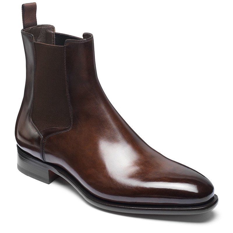 Botines de piel sintética sin cordones para hombre, zapatos de tacón bajo con punta puntiaguda, informales, clásicos, estilo Retro, Chelsea, TV809