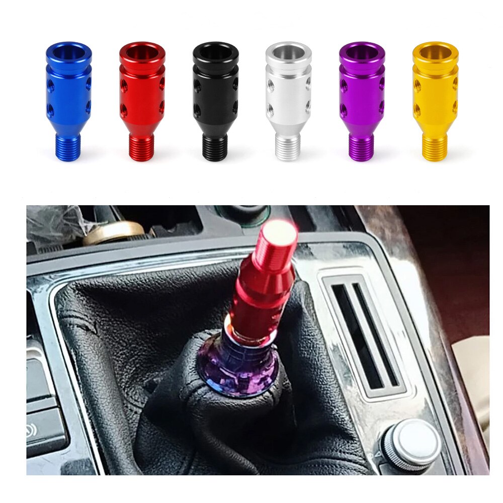 Adaptador Universal de pomo de cambio de marchas Manual para coche, palanca de cambios sin rosca, aleación de aluminio, rosca M10x1.5/M12x1.25
