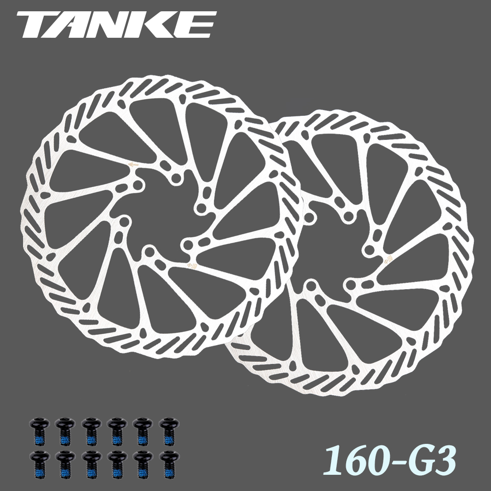 TANKE Bike Disc Brake 140 160 180 203 Rotors With Bolts Hydraulic Brake Road Mountain Bicycle MTB Oil Slick Rotor Bicycle Parts: Red