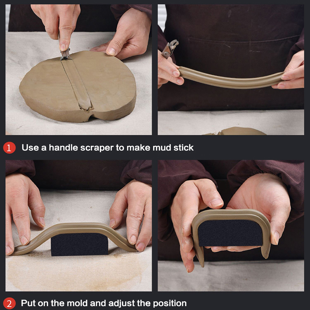 12 st mugghandtagsformar handtagsform fixeringsverktyg keramik lera mugghandtag tillverkningsverktyg olika former formar keramikverkstad