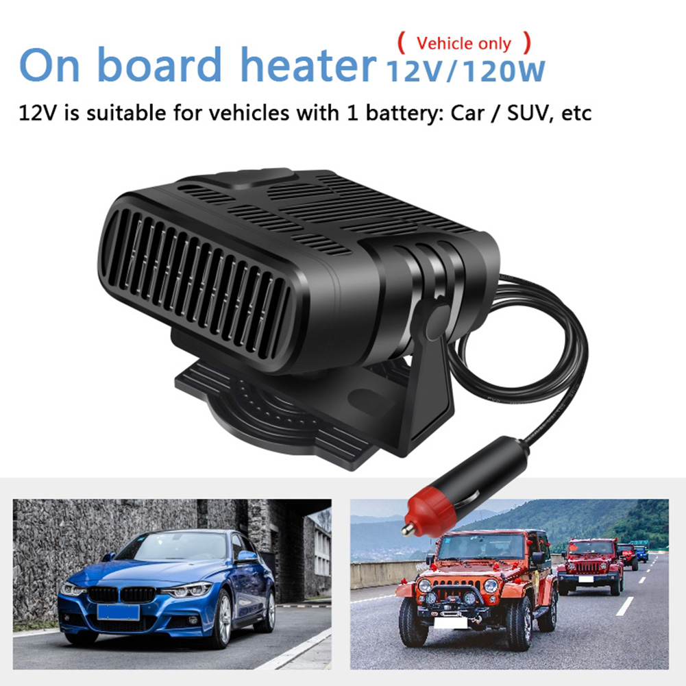 Ventilador de calefacción eléctrica para coche, calefacción rápida automática, 12V/24V, 120W, aire acondicionado, ventana de invierno, desempañamiento de parabrisas, descongelación: Rojo