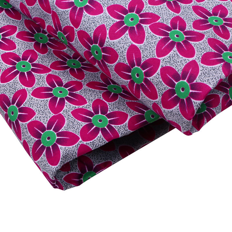 6 Yards Pink Flower Prints African Ankara Wax Fabric African Wax Polyester Wax Fabric for Spring Wedding Party