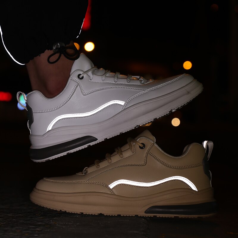 Råhvide sko, skateboardsko til mænd, lysende vandresko, sportssko, bløde og nemme at bøje, størrelse 39-44