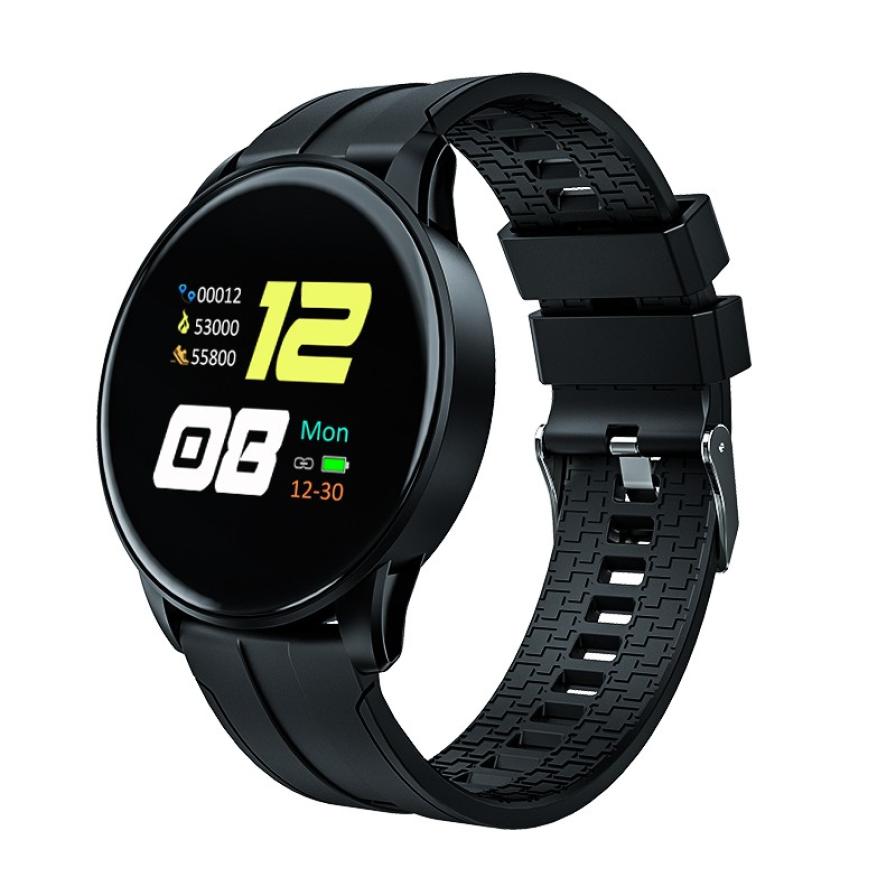 IP67 Waterproof Smart Watch Bracelet Multifunction Heart Rate Blood Pressure Monitoring Sport Smartband Fitness Wristband: Black