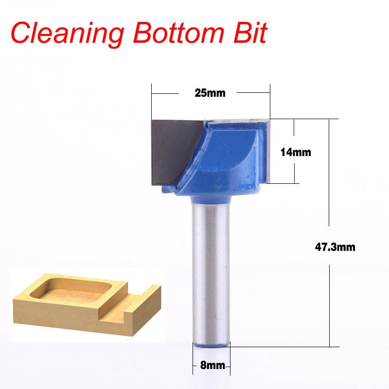 1pcs 8mm Shank Cleaning Bottom Engraving Bit Solid Carbide Router Bits Woodworking Tools CNC Milling Cutter Endmill for Wood: 8x25
