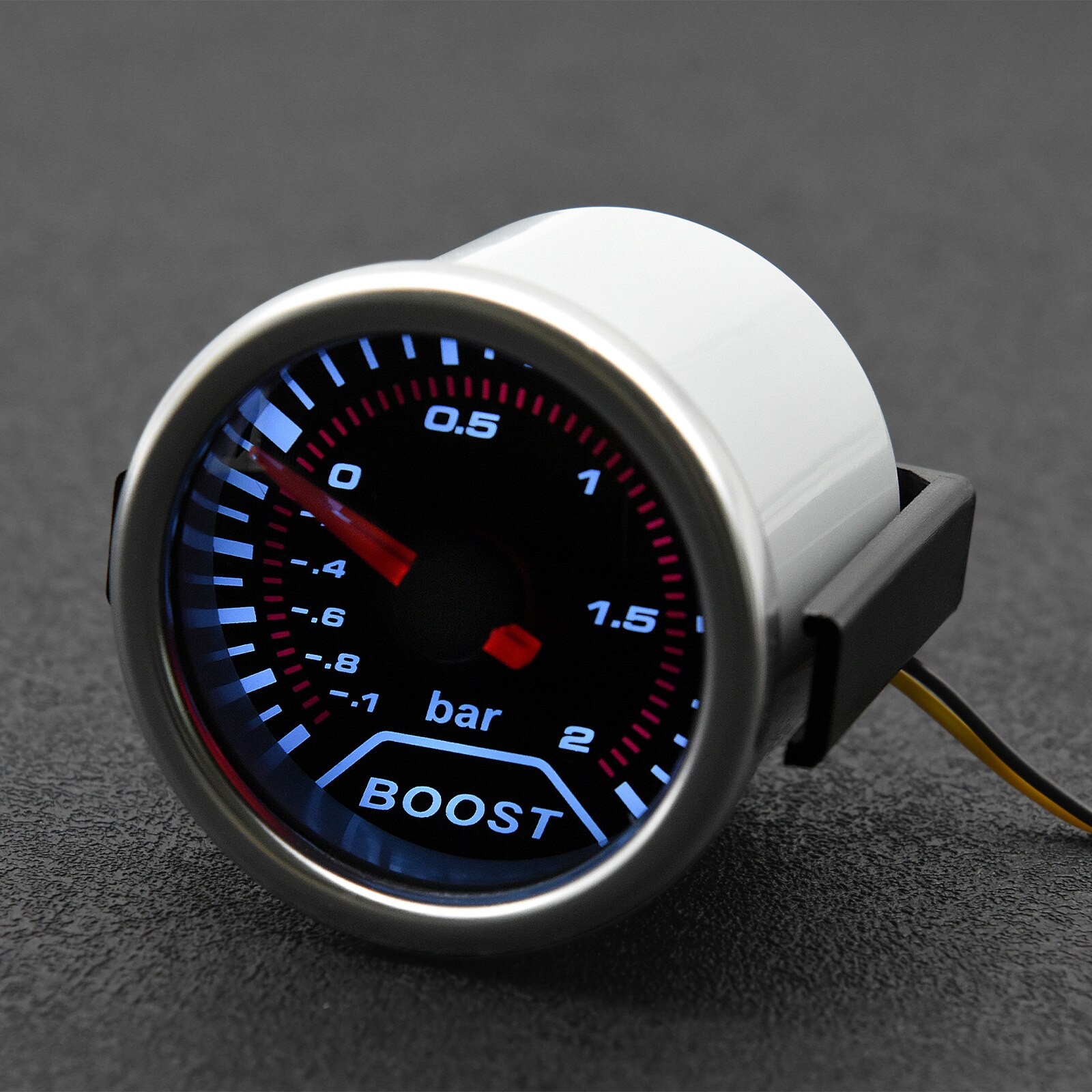 2 &quot;52Mm Auto Turbodrukmeter Turbo Manometer Bar Psi Rook Lens Wit Backight Turbo Gauge Boost Sensor houder Cup Voor Auto 12V