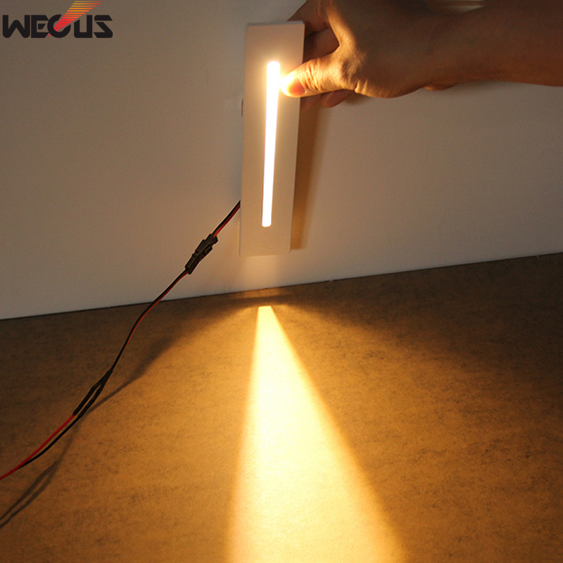 (WECUS) Strip-shaped downlight footlight, embedded rectangular led corridor stair light, kicking light