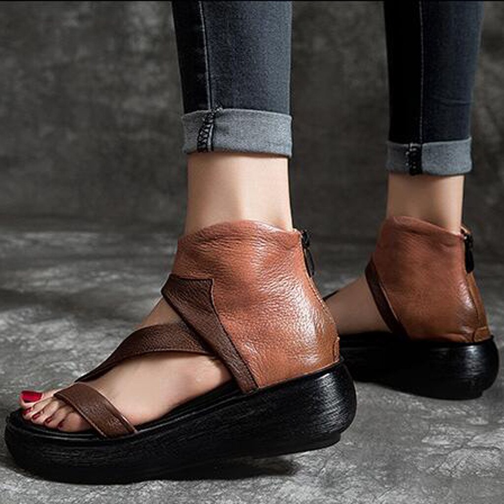 Large Size Wedges Mixed Colors Sandals ladies leather ladies sandal lady sandal women chaussures femmes bureau #G30