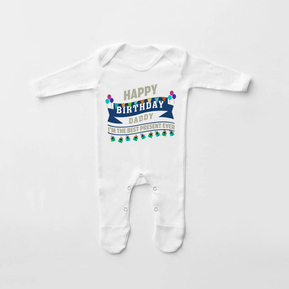 Babygrow-traje de dormir con estampado de feliz cumpleaños para papá, traje para bebé que viene a casa, de ducha para recién nacido, pijama infantil: Gris oscuro / 3M
