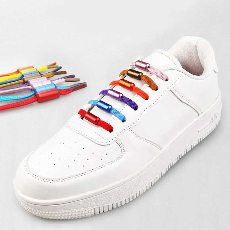 1 paar veters zonder strik, elastische veters, outdoor vrijetijdsschoenen, snelle, veilige, platte veters, unisex, luie veters voor kinderen en volwassenen