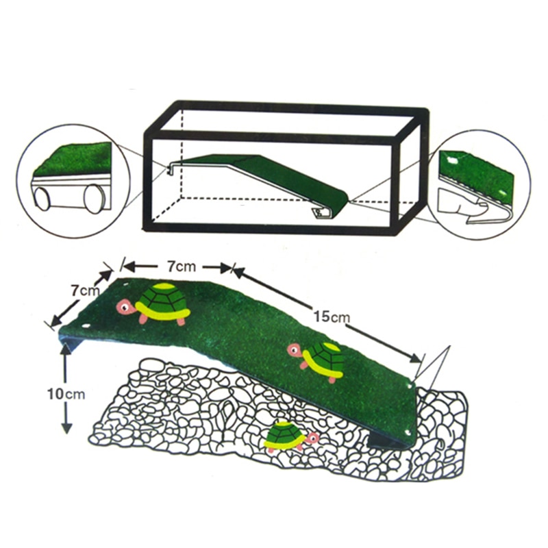 QWORK Drijvend Zonnekussen Voor Schildpadden – 40,5 X 28 Cm – Met Zuignap – Geschikt Voor Waterdiepte 11-40 Cm – Voor Aquarium En Terrarium