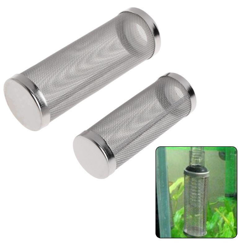Y1UU-filtro de acero inoxidable para acuario, red de entrada, cilindro de Camarón, entrada de tanque de peces
