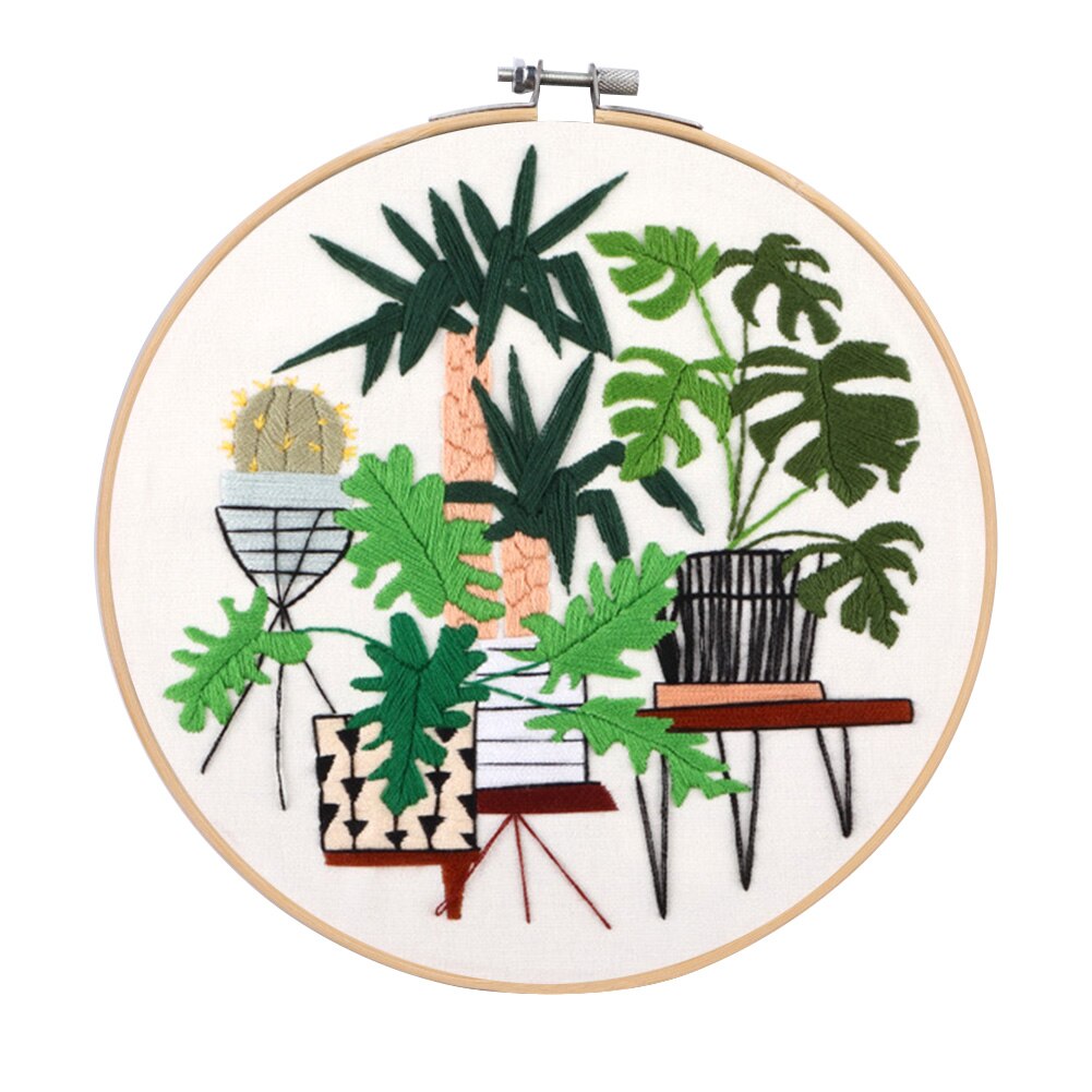 Botanical garden Handwork Plants Pattern Threads Tools Home Decoration Cross Stitch Embroidery DIY Starter Kit Ribbon Painting: 05