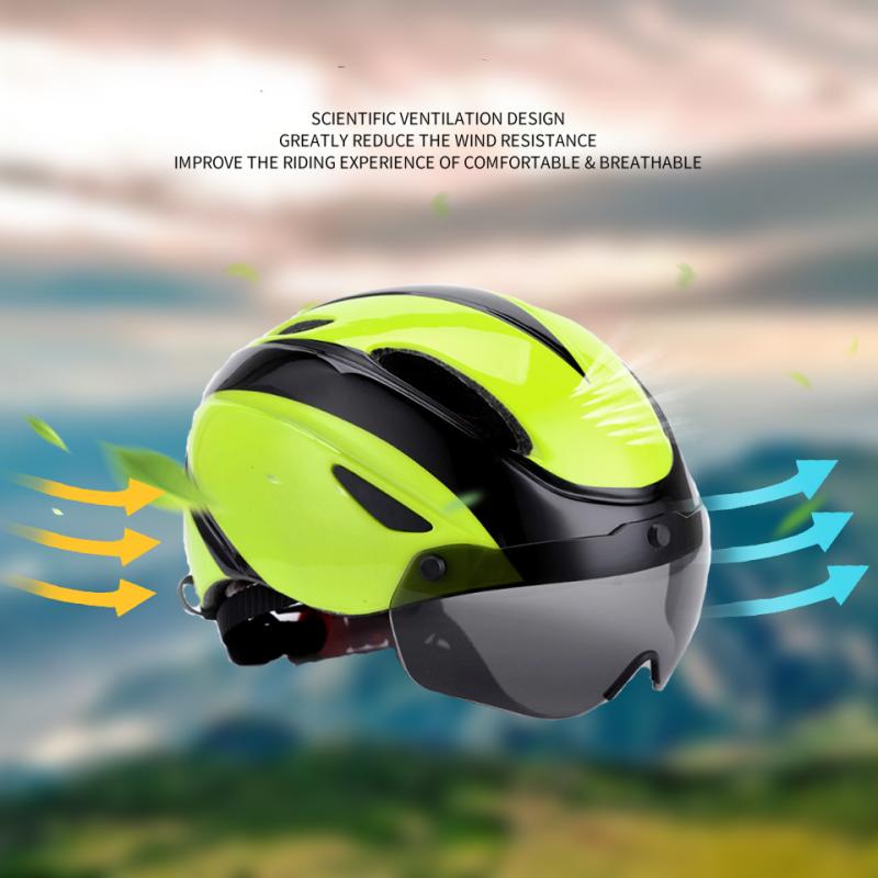 Aero Ultralichte Road Fiets Helm Eps Integraal Gegoten Ademend Fietshelm Mannen Vrouwen Goggles Lens Mtb Apparatuur