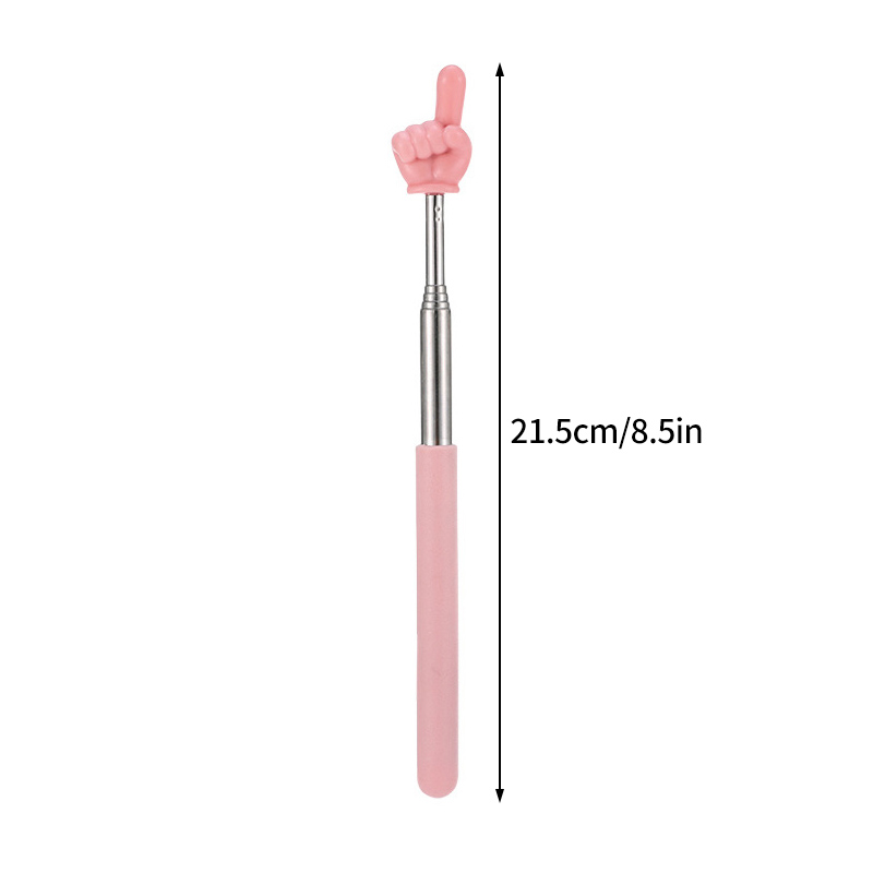 1pPointer dedo palos de lectura de acero inoxidable lectura telescópica dedo material didáctico para profesores puntero dedo palo: Amarillo claro