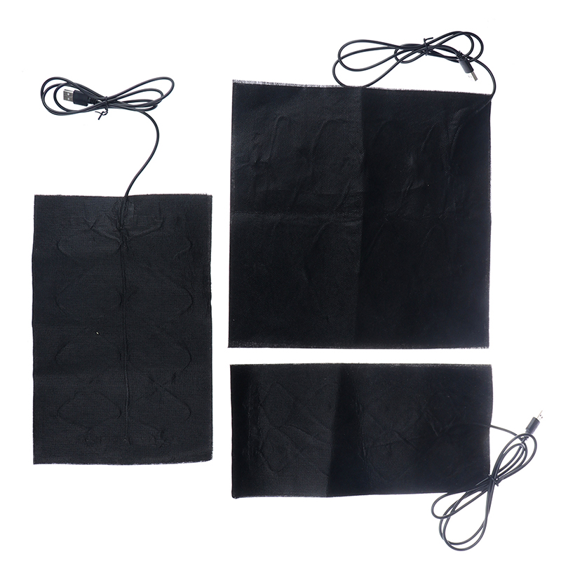 Almohadillas de pasta cálida USB de 1/4 Uds. Almohadilla térmica de fibra de carbono de calentamiento rápido almohadilla calentadora segura para chaleco de tela chaqueta zapatos Calcetines