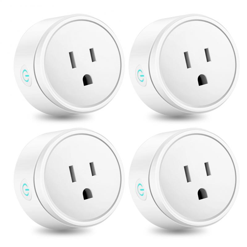 4 Stuks Draadloze Wifi Smart Socket Stekker Smart Home Outlet Switch Us Plug Slimme Timing Outlet Voice Google Telefoon app Controle: 4 pcs