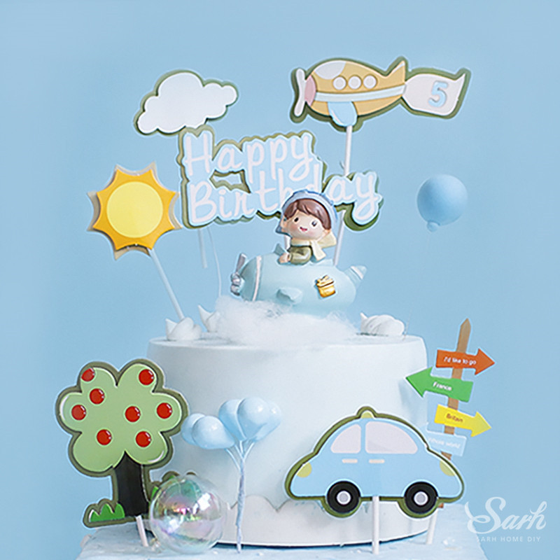 Chasseur Pilot-décoration de gâteau | Décoration de gâteau d'anniversaire arc-en-ciel moulin à vent décoration de mariage pour pâtisserie, fournitures de pâtisserie, d'amour
