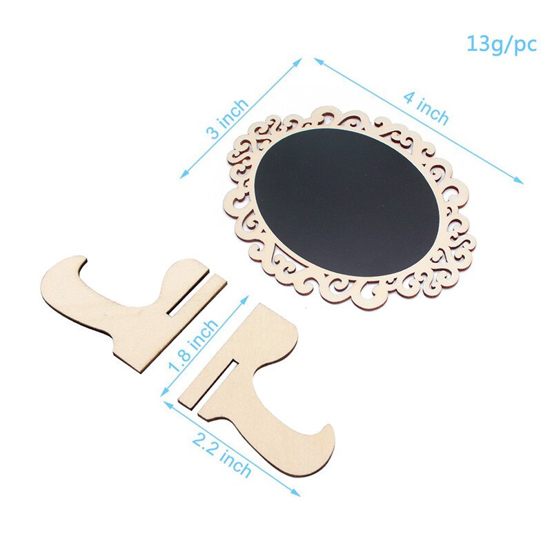 10pcs/Lot Lace shape Wooden mini blackboard Message boardFor Wedding Party Decorations chalkboards: Oval shape