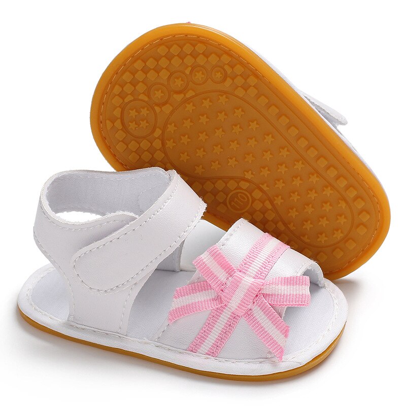 Bébé Fille blanc oddler sandales Infantile Enfant En Bas Âge mignon arc Rose Décontracté en coton Doux 0-2 ans Premiers Marcheurs D'été Chaussures de Berceau