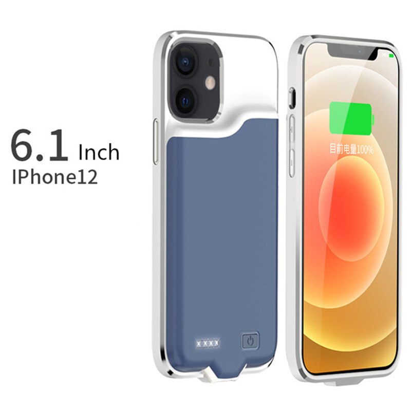 Custodia per caricabatterie per Apple iphone 12 custodia per telefono 6.1 pollici 5500mAH Anti caduta batteria portatile Cover posteriore in plastica