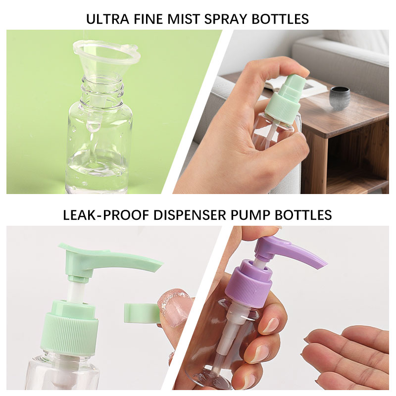 7 stuks mini reis make-up cosmetische gezichtscrème potjes, transparante plastic lege make-up verpakking flesjes, reisaccessoires
